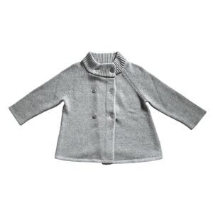 Talbots Sweater Jacket Wool Cashmere Cardigan Gray Old Money Classic Retro